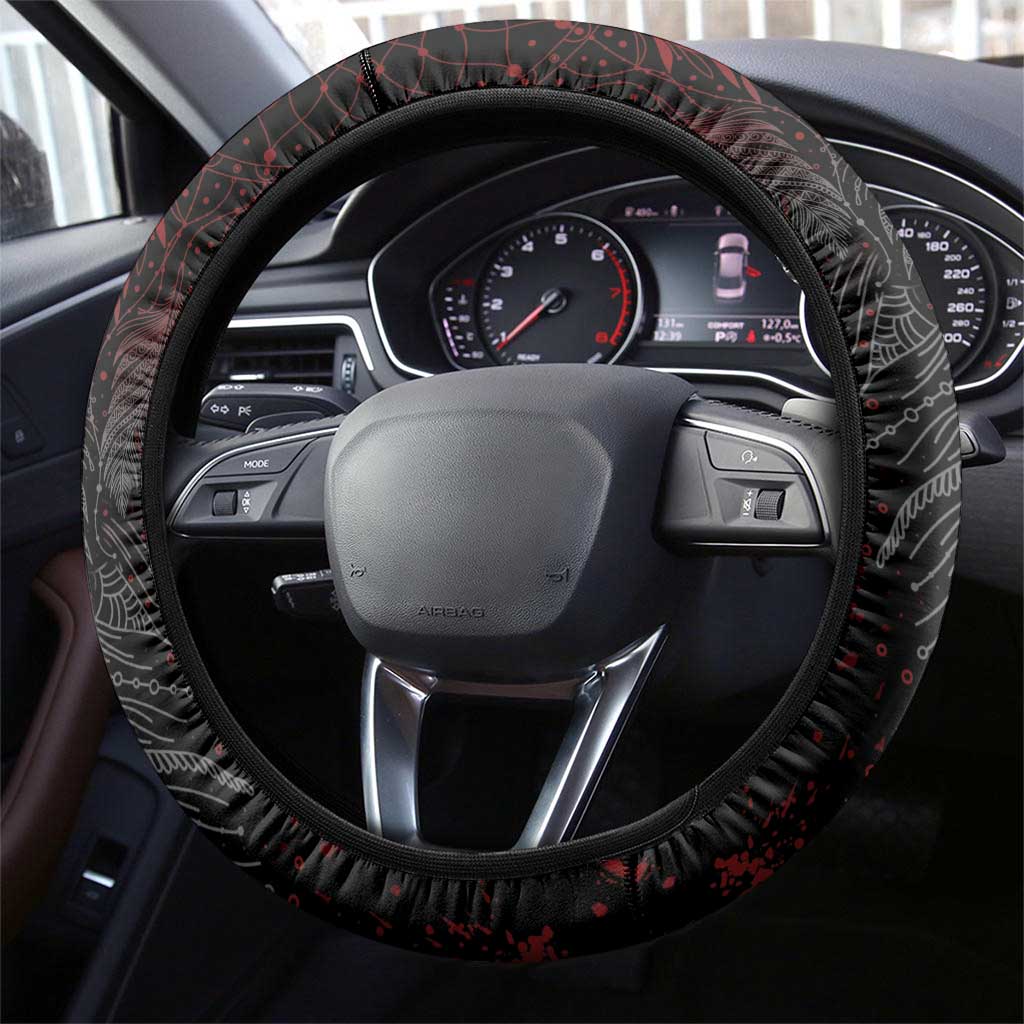 Native American MMIW Red Handprint Steering Wheel Cover Dreamcatcher