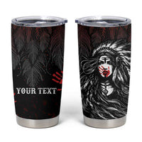 Personalized Native American MMIW Red Handprint Tumbler Cup Dreamcatcher