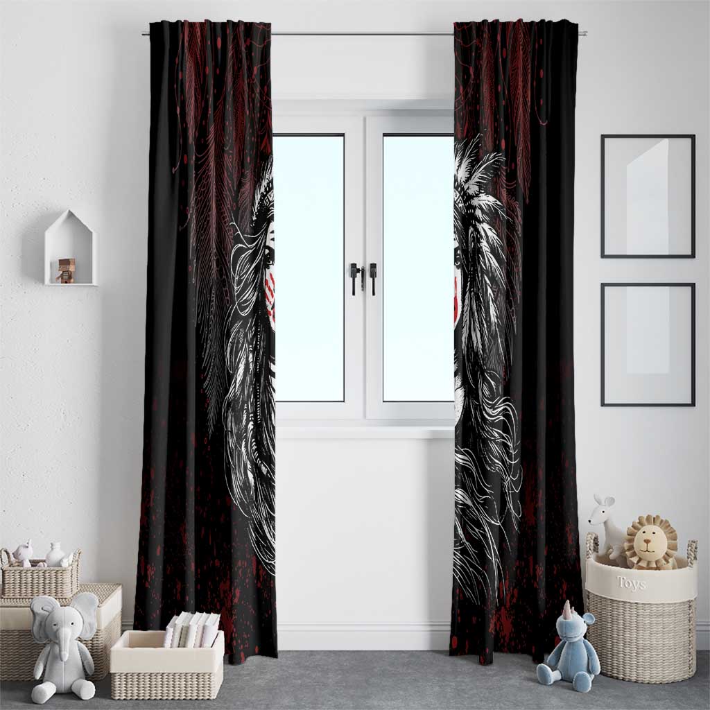 Native American MMIW Red Handprint Window Curtain Dreamcatcher