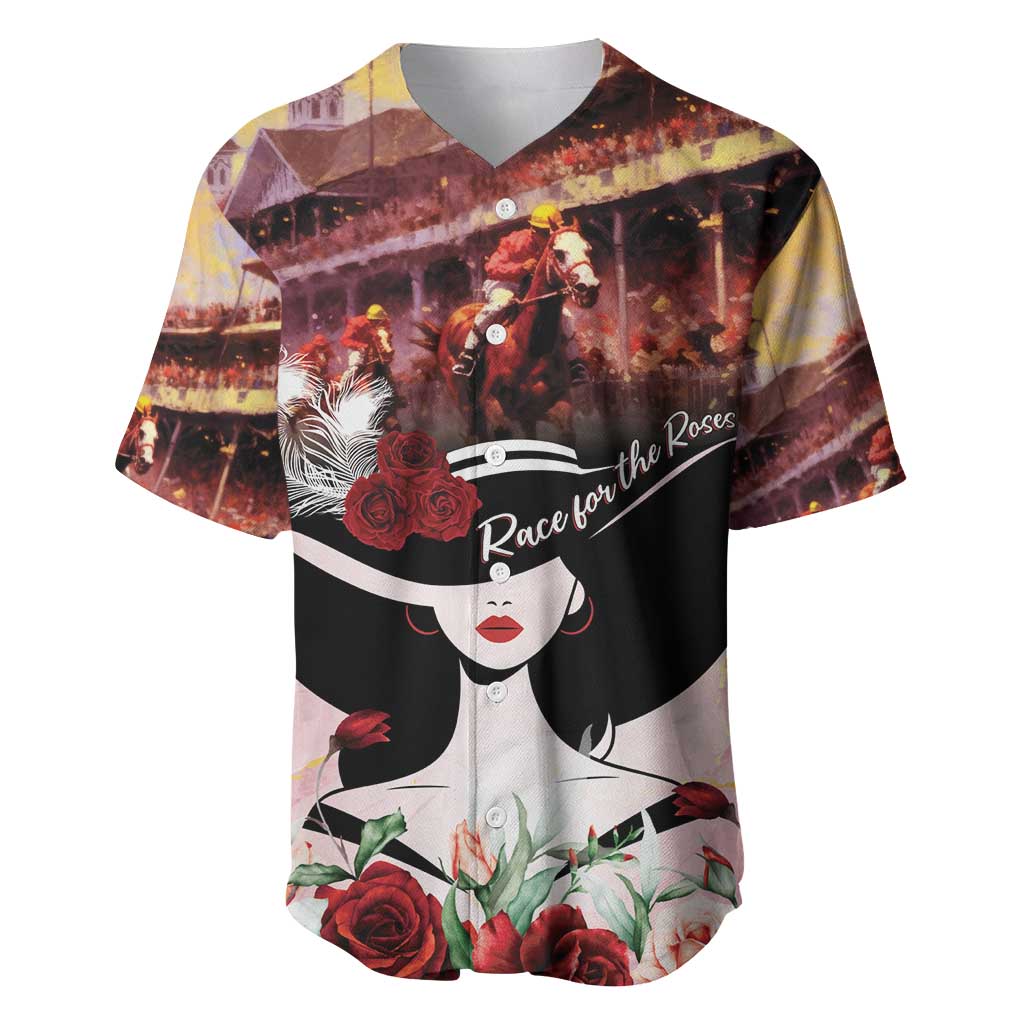 Kentucky Horse Racing Baseball Jersey Derby Girl - Marble Roses