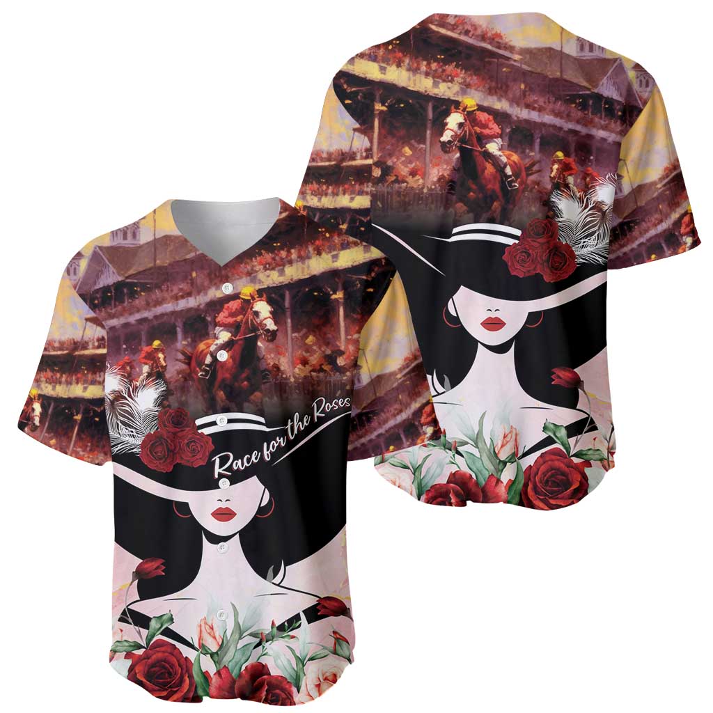 Kentucky Horse Racing Baseball Jersey Derby Girl - Marble Roses