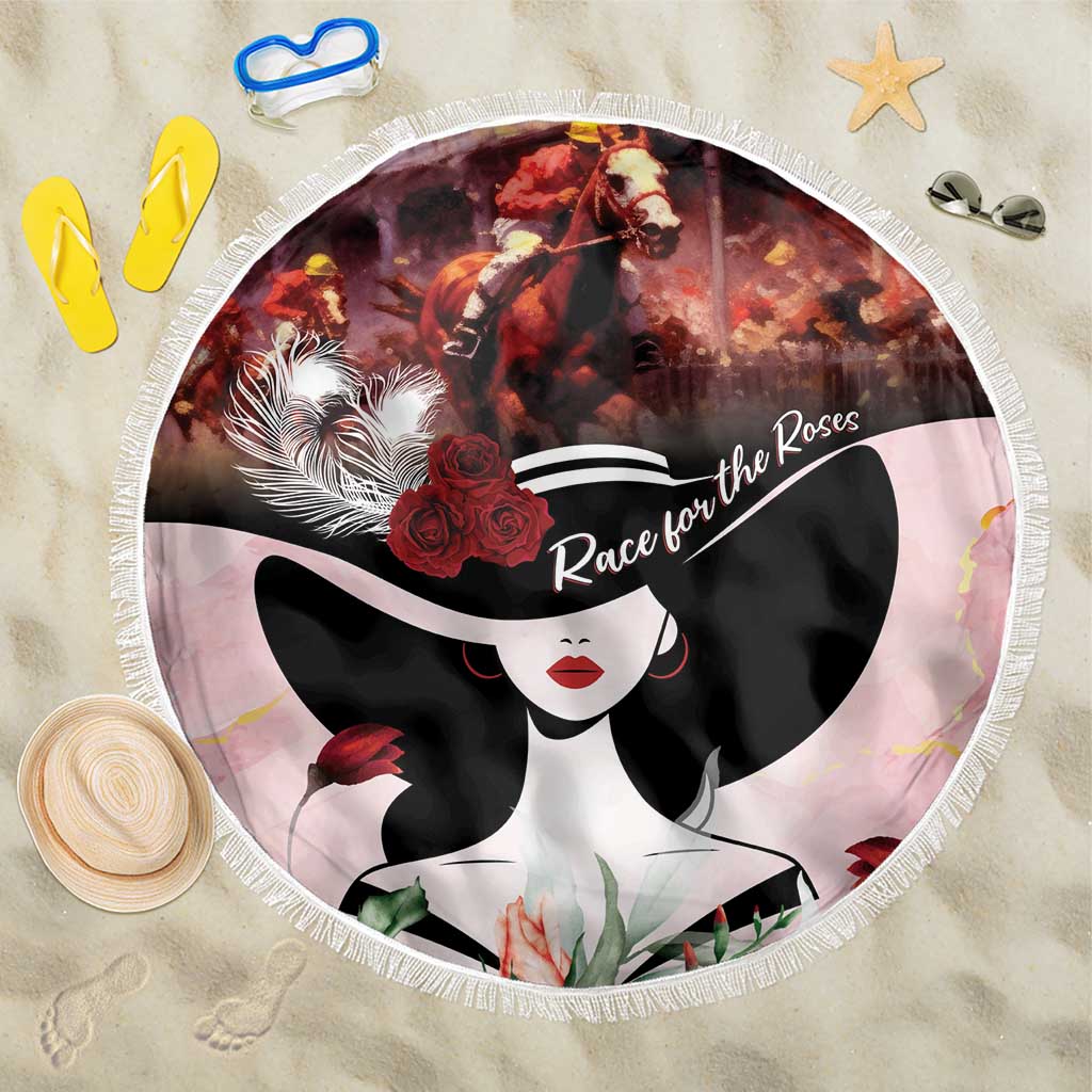 Kentucky Horse Racing Beach Blanket Derby Girl - Marble Roses