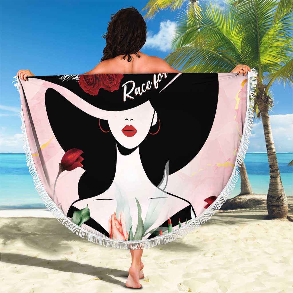 Kentucky Horse Racing Beach Blanket Derby Girl - Marble Roses