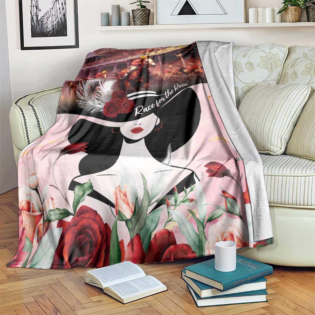 Kentucky Horse Racing Blanket Derby Girl - Marble Roses