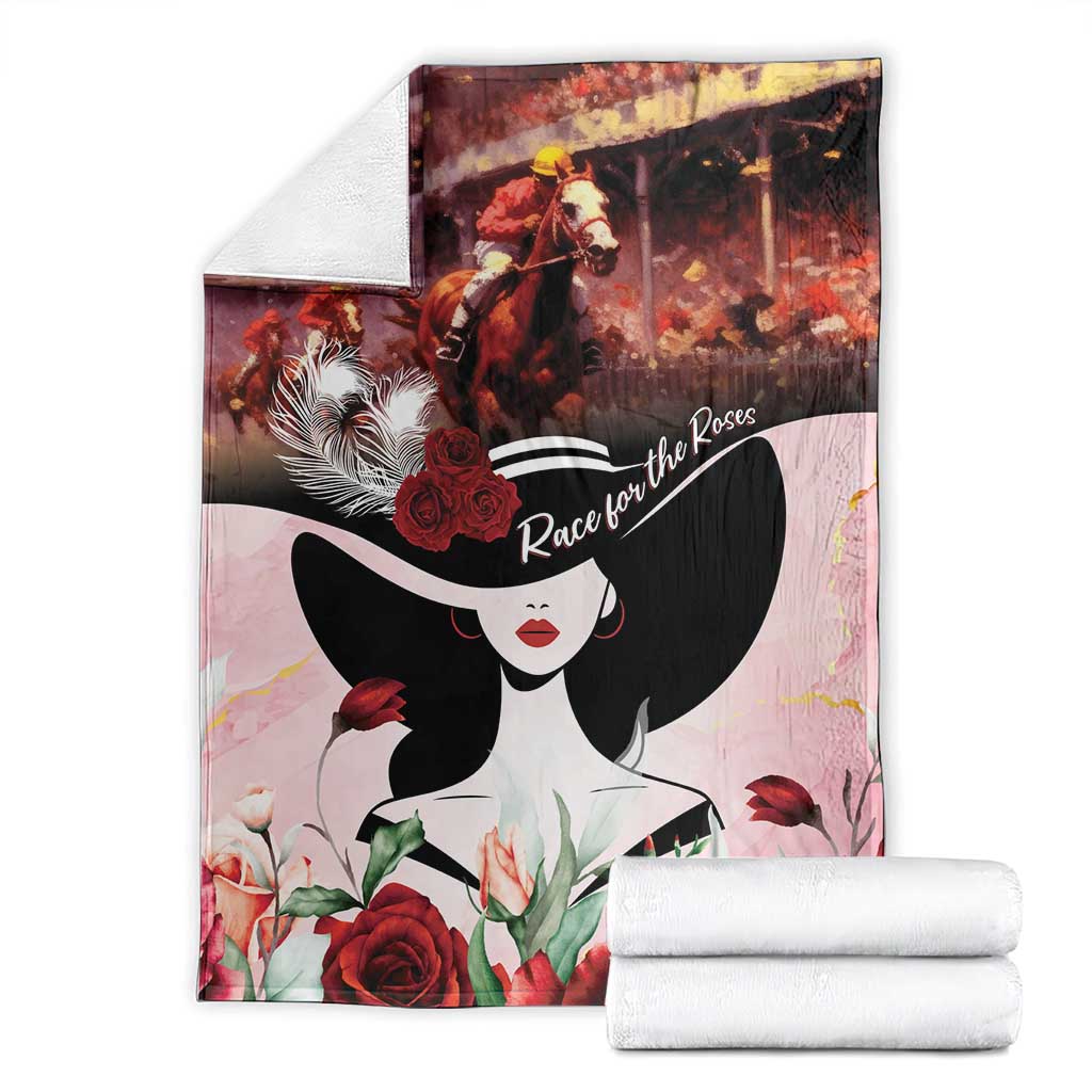 Kentucky Horse Racing Blanket Derby Girl - Marble Roses