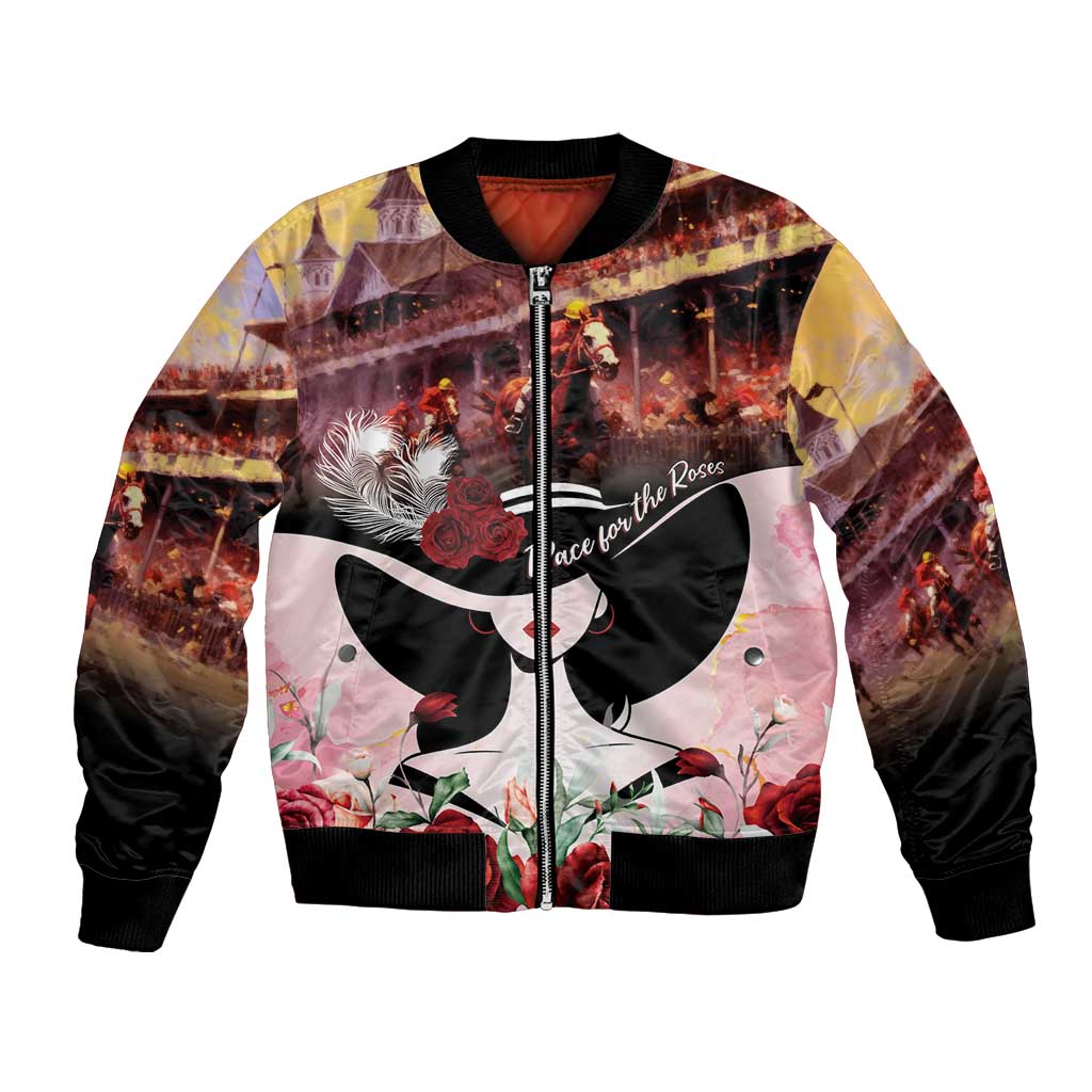 Kentucky Horse Racing Bomber Jacket Derby Girl - Marble Roses