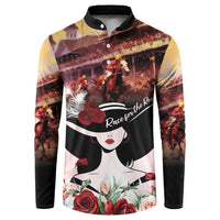 Kentucky Horse Racing Button Sweatshirt Derby Girl - Marble Roses