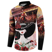 Kentucky Horse Racing Button Sweatshirt Derby Girl - Marble Roses