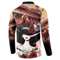 Kentucky Horse Racing Button Sweatshirt Derby Girl - Marble Roses