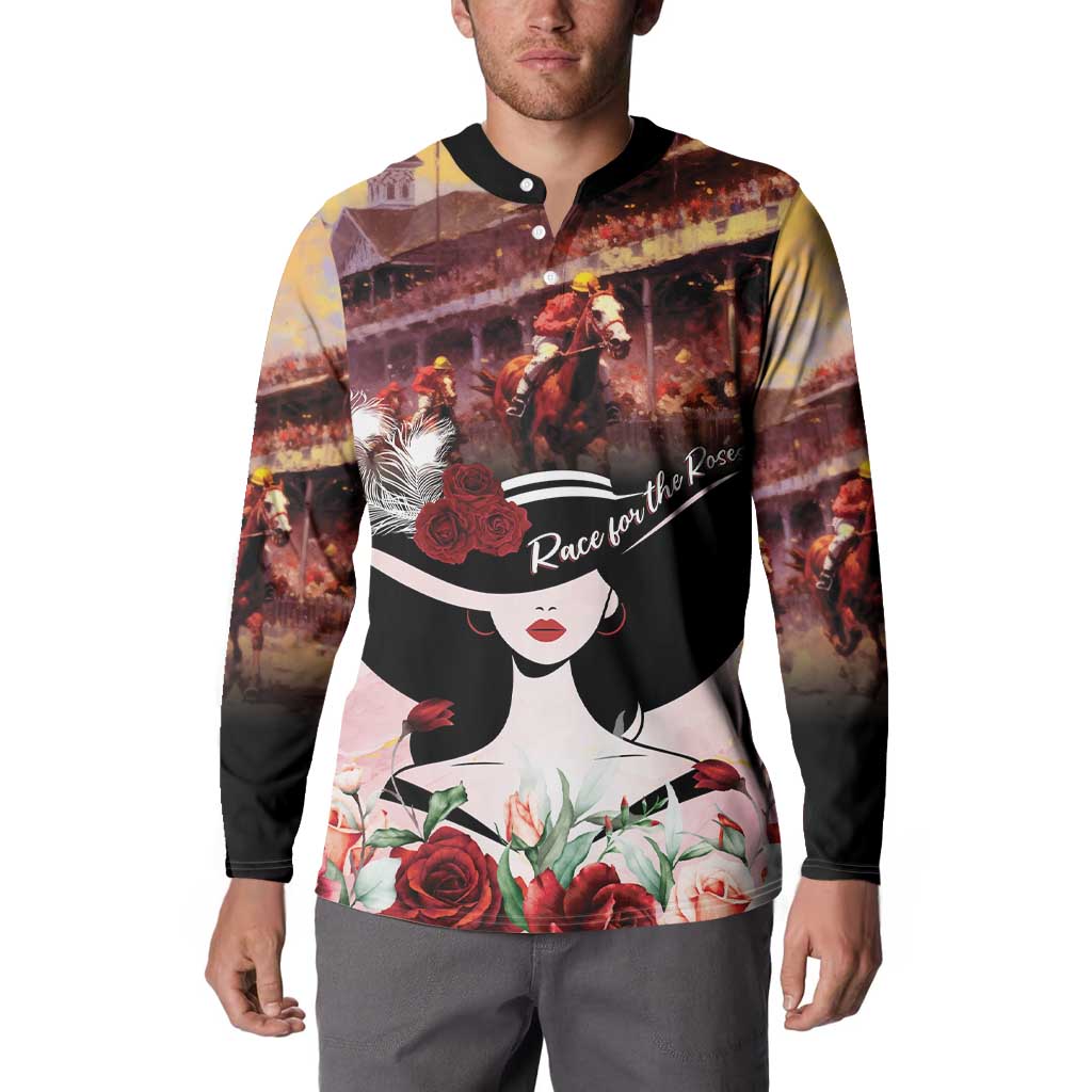 Kentucky Horse Racing Button Sweatshirt Derby Girl - Marble Roses