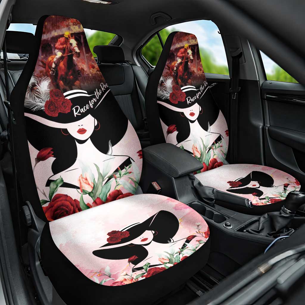 Kentucky Horse Racing Car Seat Cover Derby Girl - Marble Roses