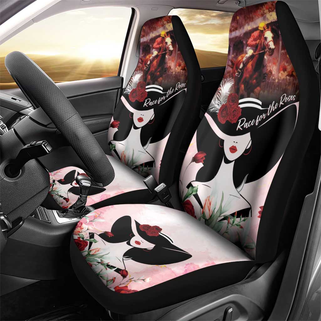 Kentucky Horse Racing Car Seat Cover Derby Girl - Marble Roses