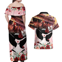 Kentucky Horse Racing Couples Matching Off Shoulder Maxi Dress and Hawaiian Shirt Derby Girl - Marble Roses