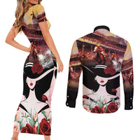 Kentucky Horse Racing Couples Matching Short Sleeve Bodycon Dress and Long Sleeve Button Shirt Derby Girl - Marble Roses