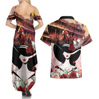Kentucky Horse Racing Couples Matching Summer Maxi Dress and Hawaiian Shirt Derby Girl - Marble Roses