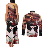 Kentucky Horse Racing Couples Matching Tank Maxi Dress and Long Sleeve Button Shirt Derby Girl - Marble Roses