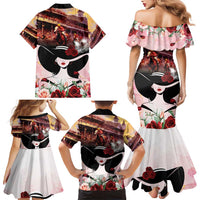 Kentucky Horse Racing Family Matching Mermaid Dress and Hawaiian Shirt Derby Girl - Marble Roses