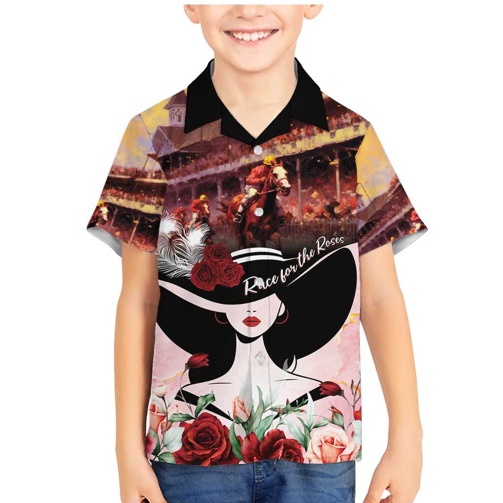 Kentucky Horse Racing Family Matching Mermaid Dress and Hawaiian Shirt Derby Girl - Marble Roses
