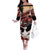 Kentucky Horse Racing Family Matching Off The Shoulder Long Sleeve Dress and Hawaiian Shirt Derby Girl - Marble Roses