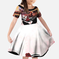 Kentucky Horse Racing Family Matching Off Shoulder Maxi Dress and Hawaiian Shirt Derby Girl - Marble Roses