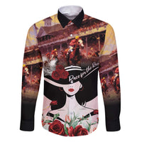 Kentucky Horse Racing Family Matching Puletasi and Hawaiian Shirt Derby Girl - Marble Roses