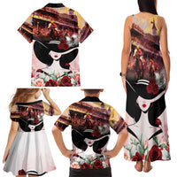 Kentucky Horse Racing Family Matching Tank Maxi Dress and Hawaiian Shirt Derby Girl - Marble Roses