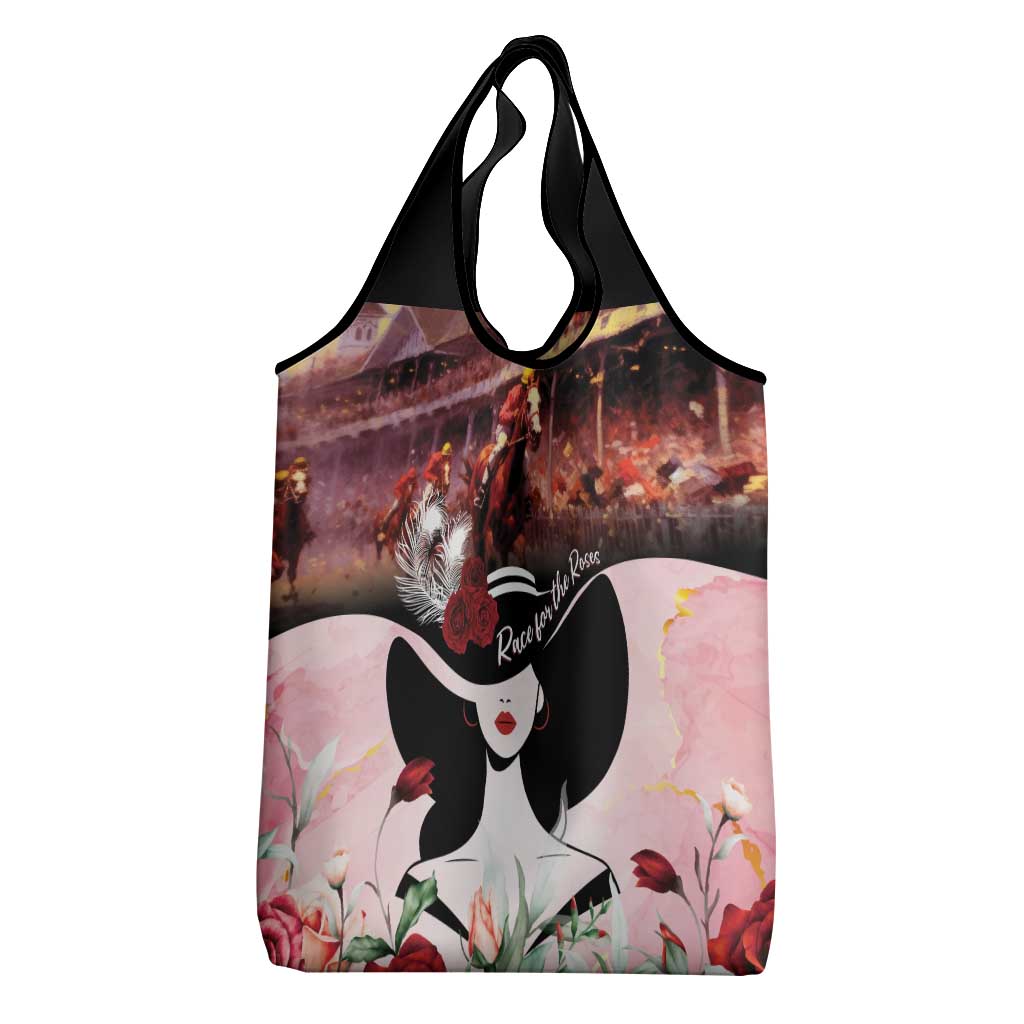 Kentucky Horse Racing Grocery Bag Derby Girl - Marble Roses