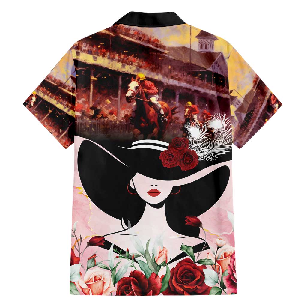 Kentucky Horse Racing Hawaiian Shirt Derby Girl - Marble Roses