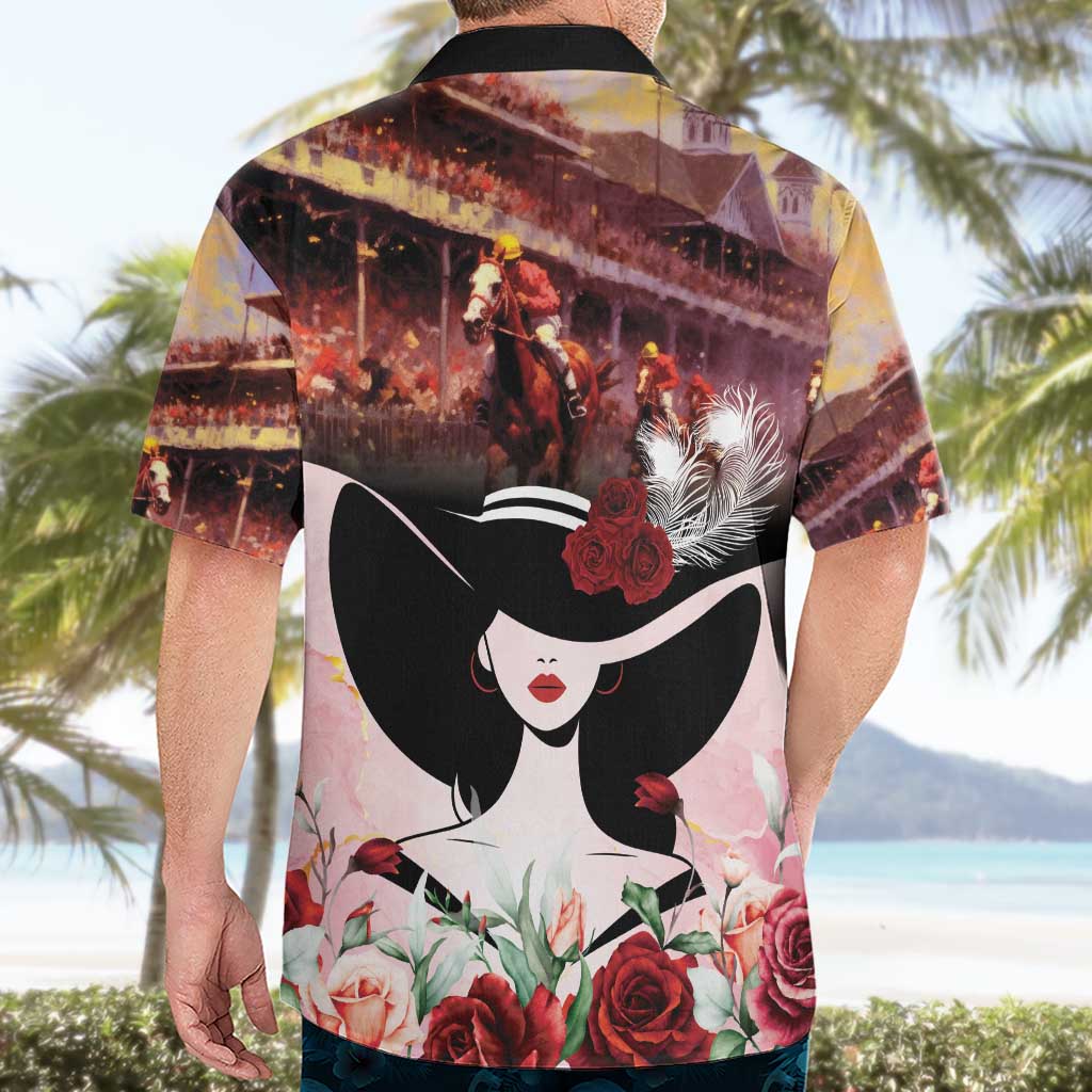 Kentucky Horse Racing Hawaiian Shirt Derby Girl - Marble Roses