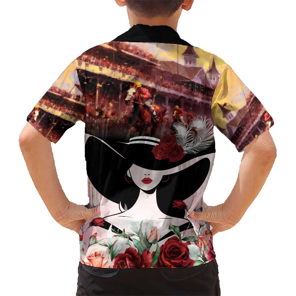 Kentucky Horse Racing Hawaiian Shirt Derby Girl - Marble Roses
