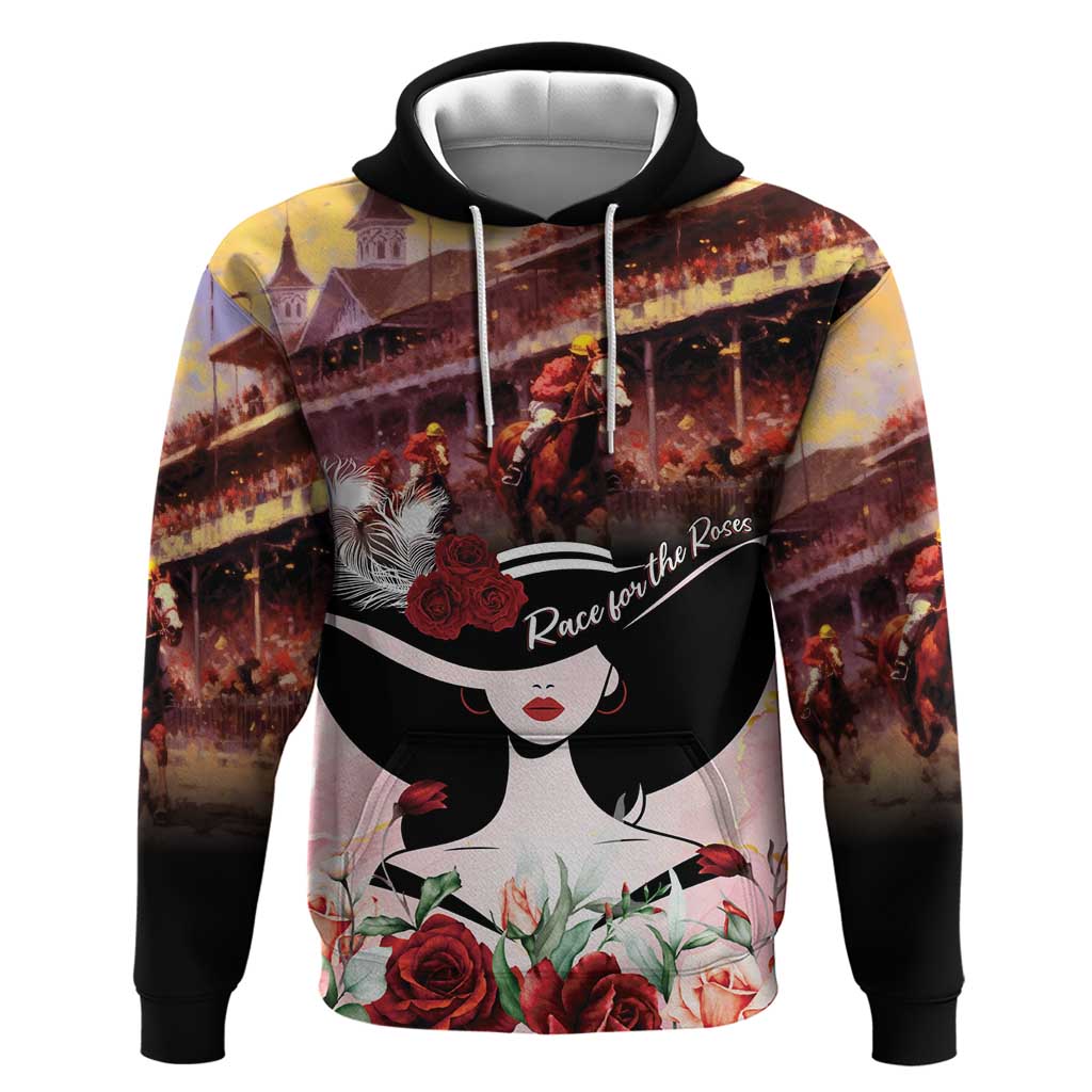 Kentucky Horse Racing Hoodie Derby Girl - Marble Roses