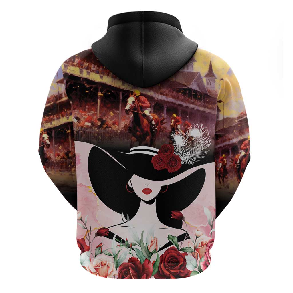 Kentucky Horse Racing Hoodie Derby Girl - Marble Roses