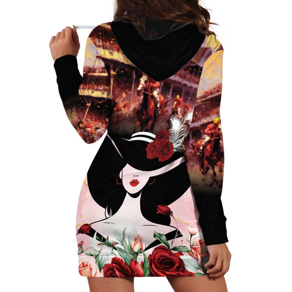 Kentucky Horse Racing Hoodie Dress Derby Girl - Marble Roses