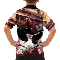Kentucky Horse Racing Kid Hawaiian Shirt Derby Girl - Marble Roses