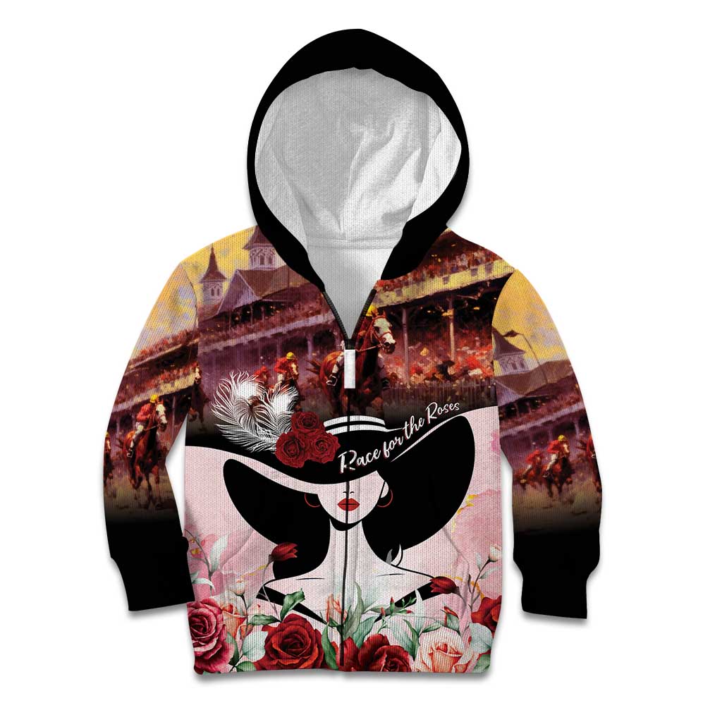 Kentucky Horse Racing Kid Hoodie Derby Girl - Marble Roses