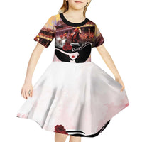 Kentucky Horse Racing Kid Short Sleeve Dress Derby Girl - Marble Roses
