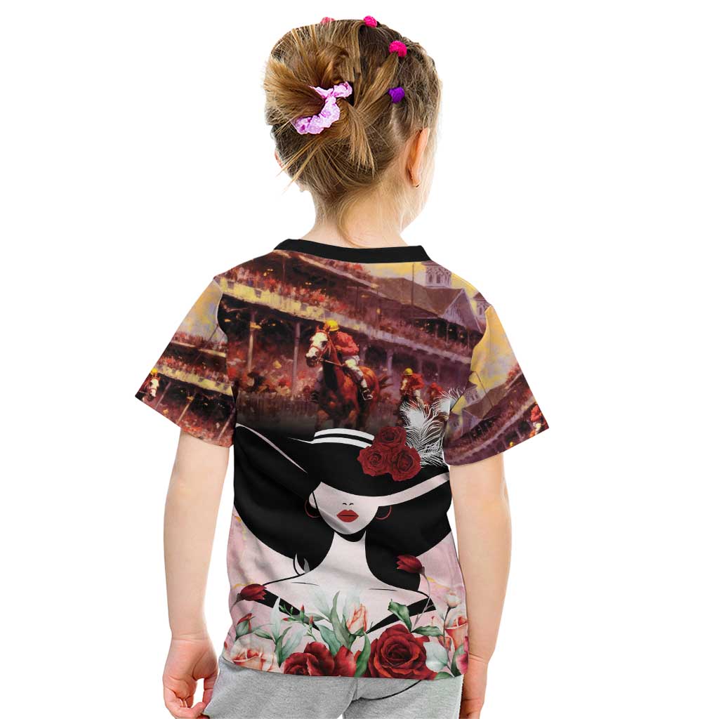 Kentucky Horse Racing Kid T Shirt Derby Girl - Marble Roses