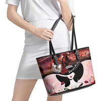 Kentucky Horse Racing Leather Tote Bag Derby Girl - Marble Roses