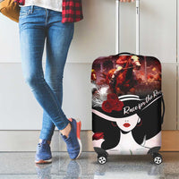 Kentucky Horse Racing Luggage Cover Derby Girl - Marble Roses
