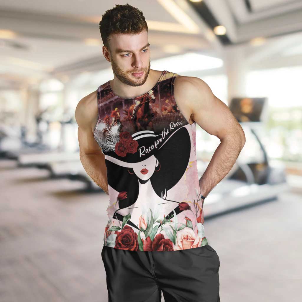 Kentucky Horse Racing Men Tank Top Derby Girl - Marble Roses