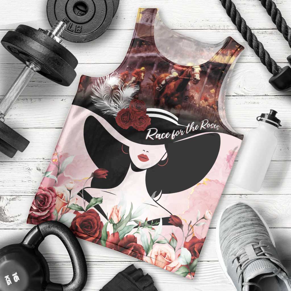 Kentucky Horse Racing Men Tank Top Derby Girl - Marble Roses