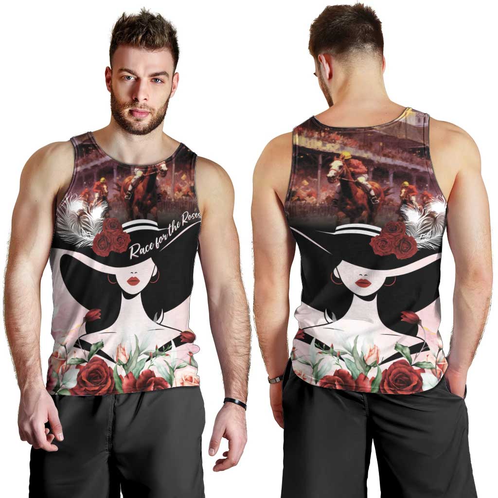 Kentucky Horse Racing Men Tank Top Derby Girl - Marble Roses