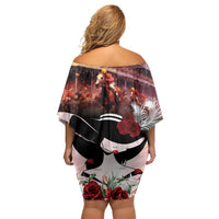 Kentucky Horse Racing Off Shoulder Short Dress Derby Girl - Marble Roses