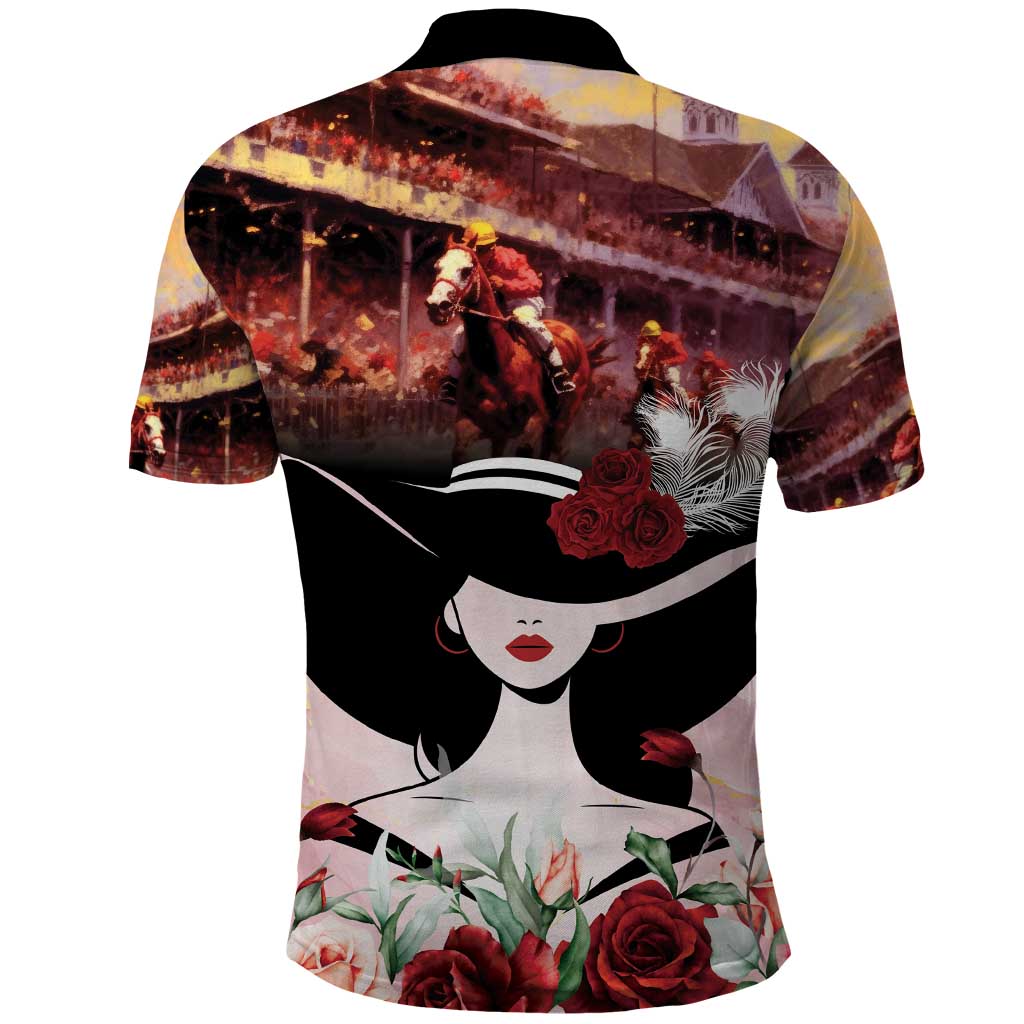 Kentucky Horse Racing Polo Shirt Derby Girl - Marble Roses