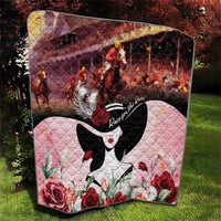 Kentucky Horse Racing Quilt Derby Girl - Marble Roses