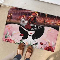 Kentucky Horse Racing Rubber Doormat Derby Girl - Marble Roses