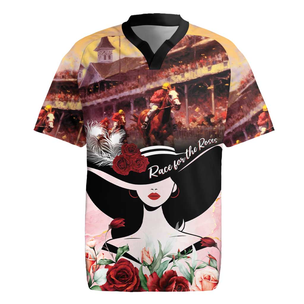 Kentucky Horse Racing Rugby Jersey Derby Girl - Marble Roses
