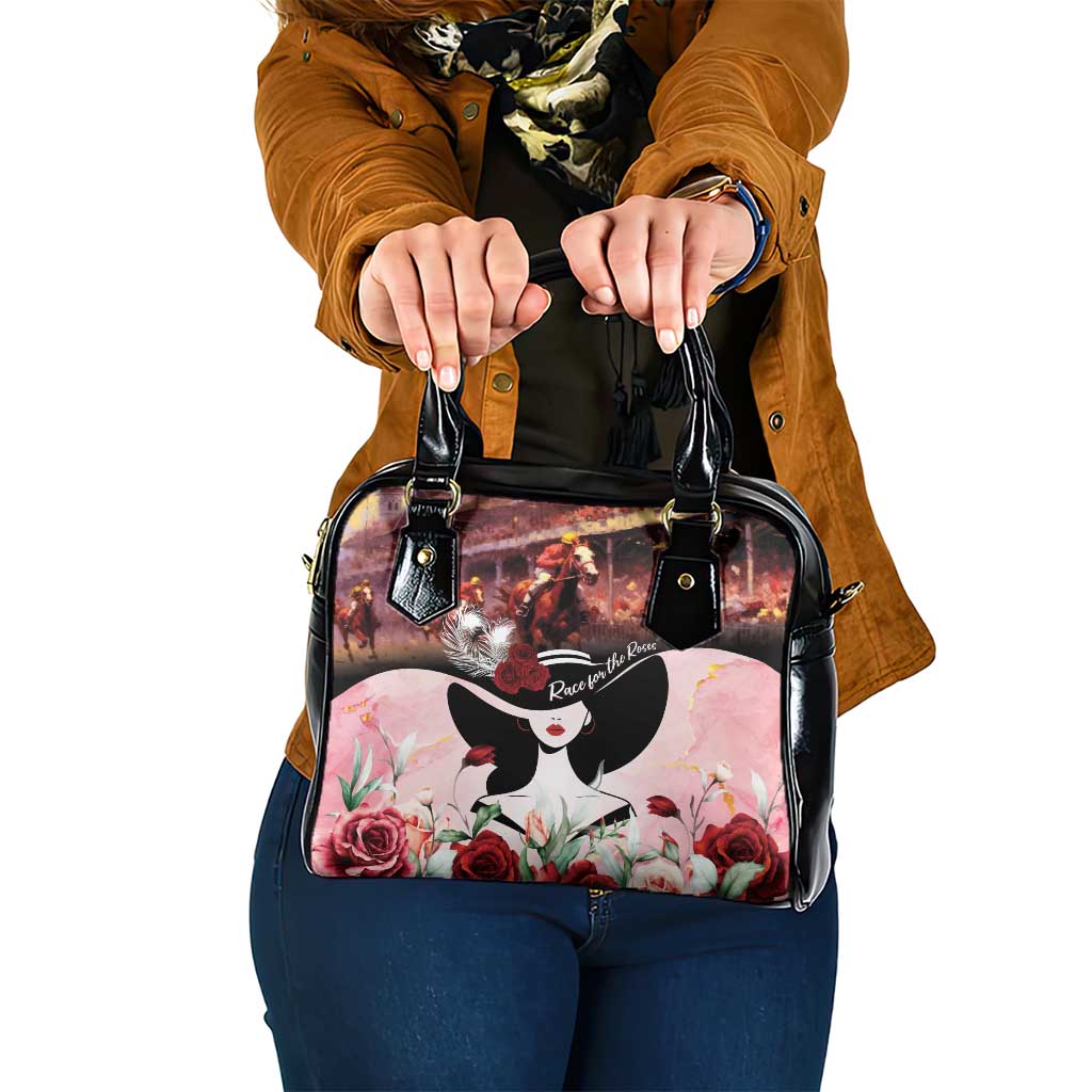 Kentucky Horse Racing Shoulder Handbag Derby Girl - Marble Roses