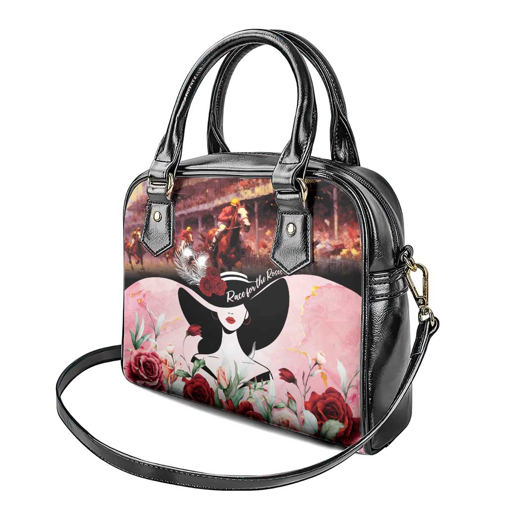 Kentucky Horse Racing Shoulder Handbag Derby Girl - Marble Roses