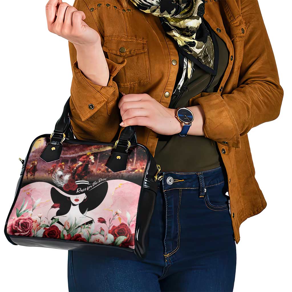 Kentucky Horse Racing Shoulder Handbag Derby Girl - Marble Roses
